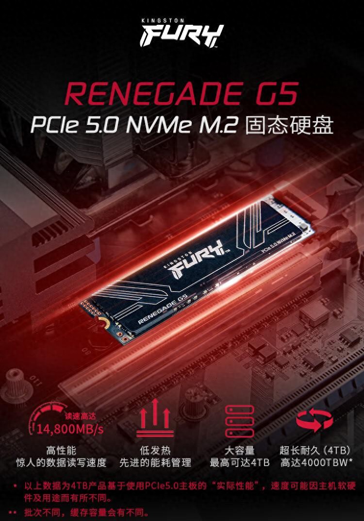 Kingston FURY Renegade G5评测 最速PCIe5.0固态硬盘诞生(图1)