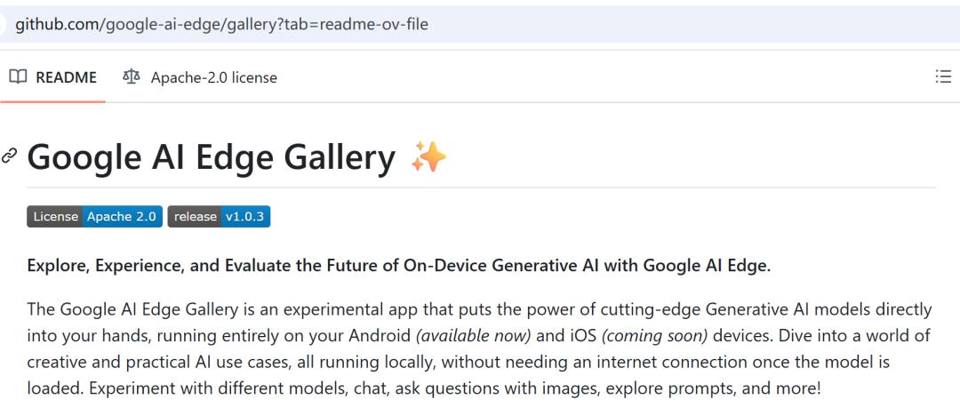 不用联网也能跑大模型！谷歌 AI Edge Gallery 正式上线！(图3)